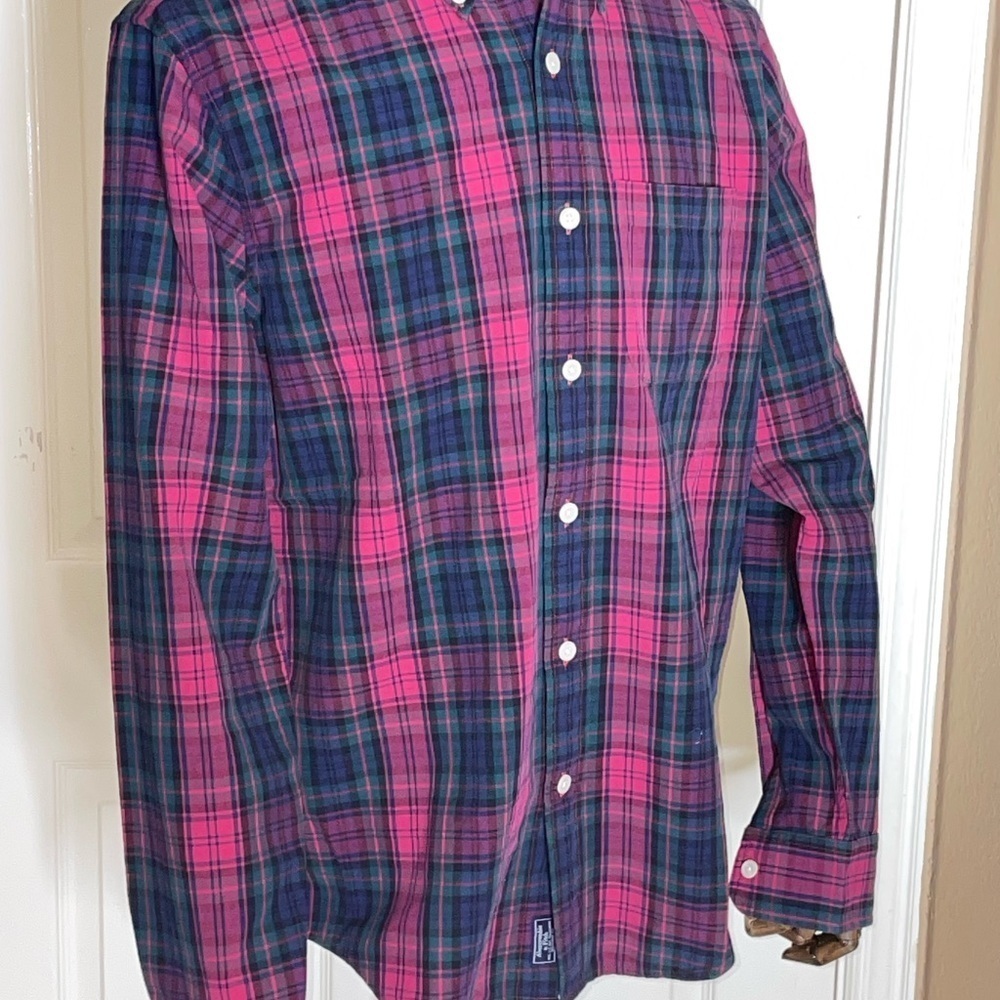 Abercrombie & Fitch Shirt Mens Large Red Plaid shirt VTG​​​​​ - Picture 2 of 10